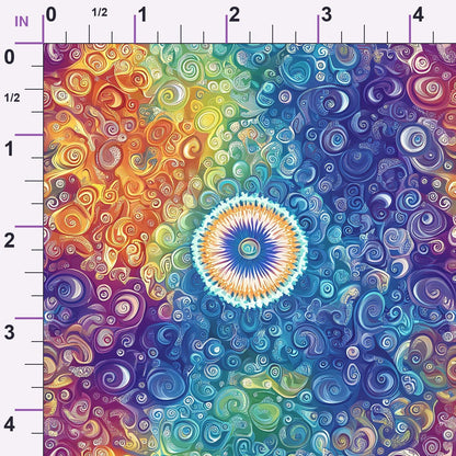 Prismatic Kaleidoscope Pattern 18 Minky Fabric