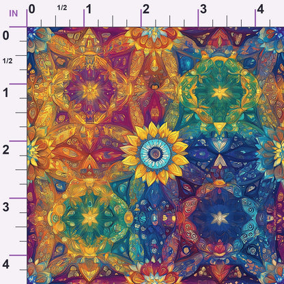 Prismatic Kaleidoscope Pattern 20 Minky Fabric