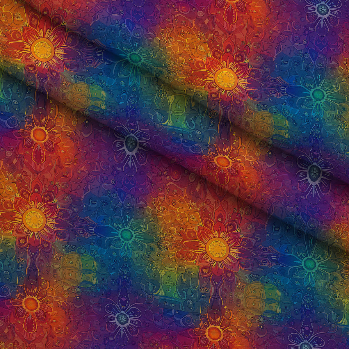 Prismatic Kaleidoscope Pattern 4 Minky Fabric