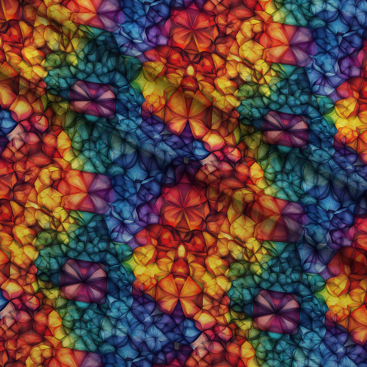 Prismatic Kaleidoscope Pattern 5 Minky Fabric