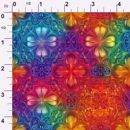 Prismatic Kaleidoscope Pattern 6 Minky Fabric