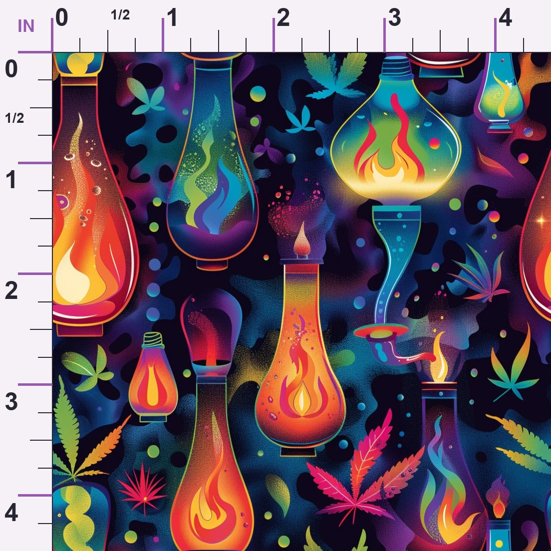Psychedelic Glow Pattern 1 Minky Fabric