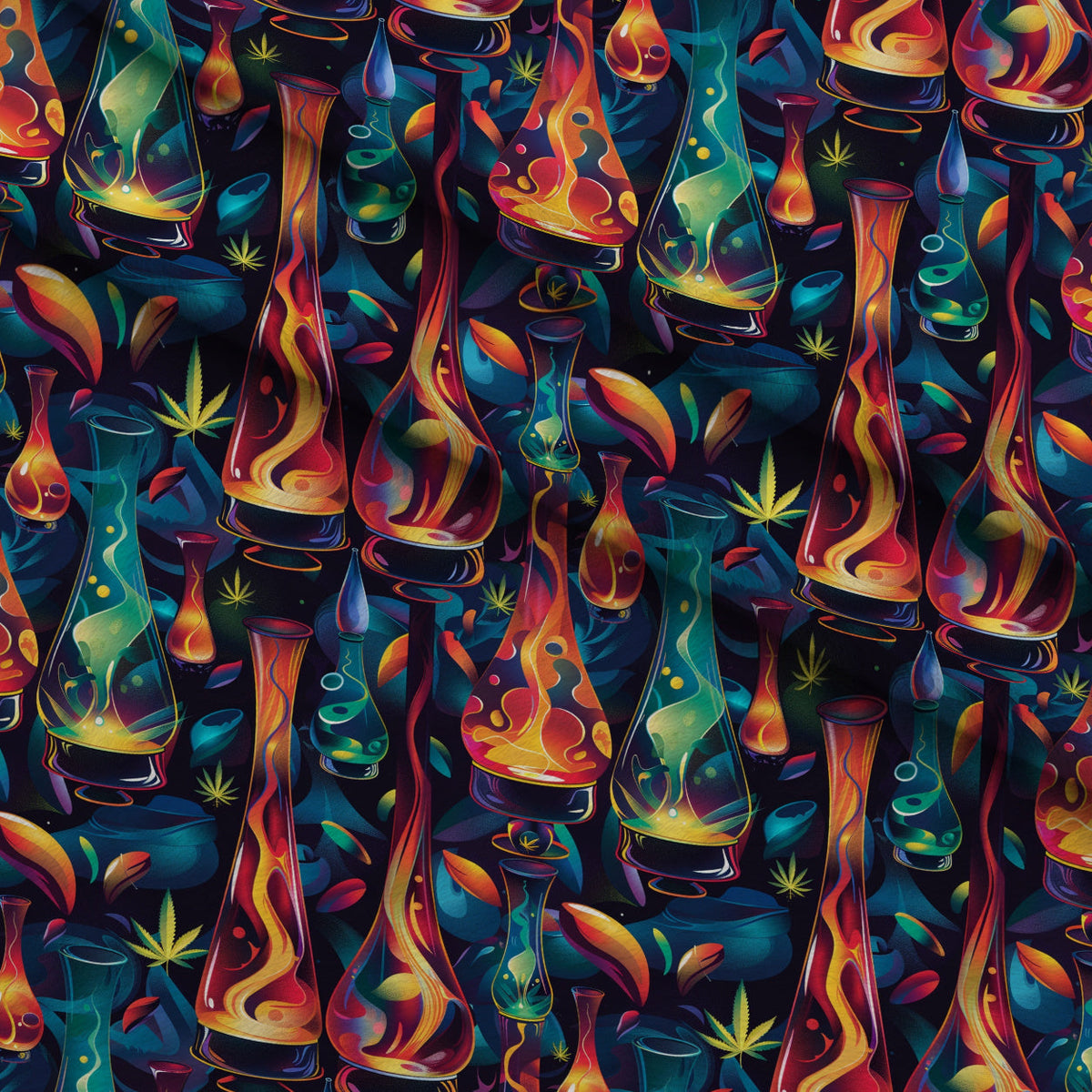 Psychedelic Glow Pattern 10 Minky Fabric