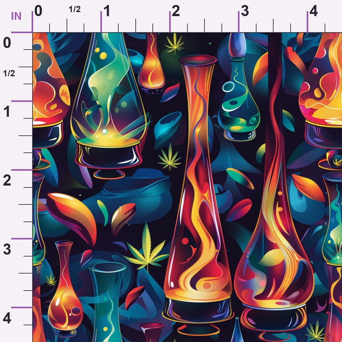 Psychedelic Glow Pattern 10 Minky Fabric