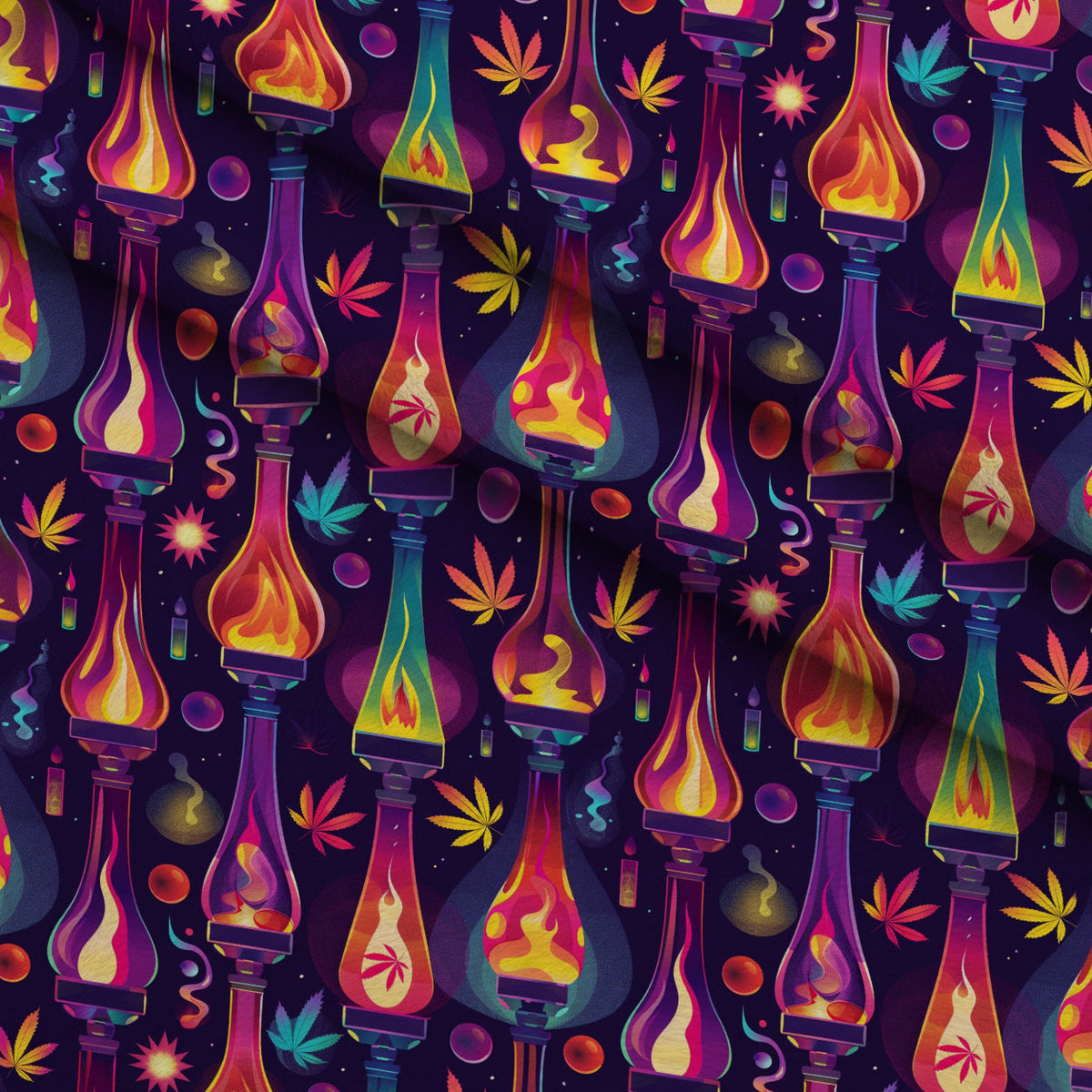 Psychedelic Glow Pattern 12 Minky Fabric