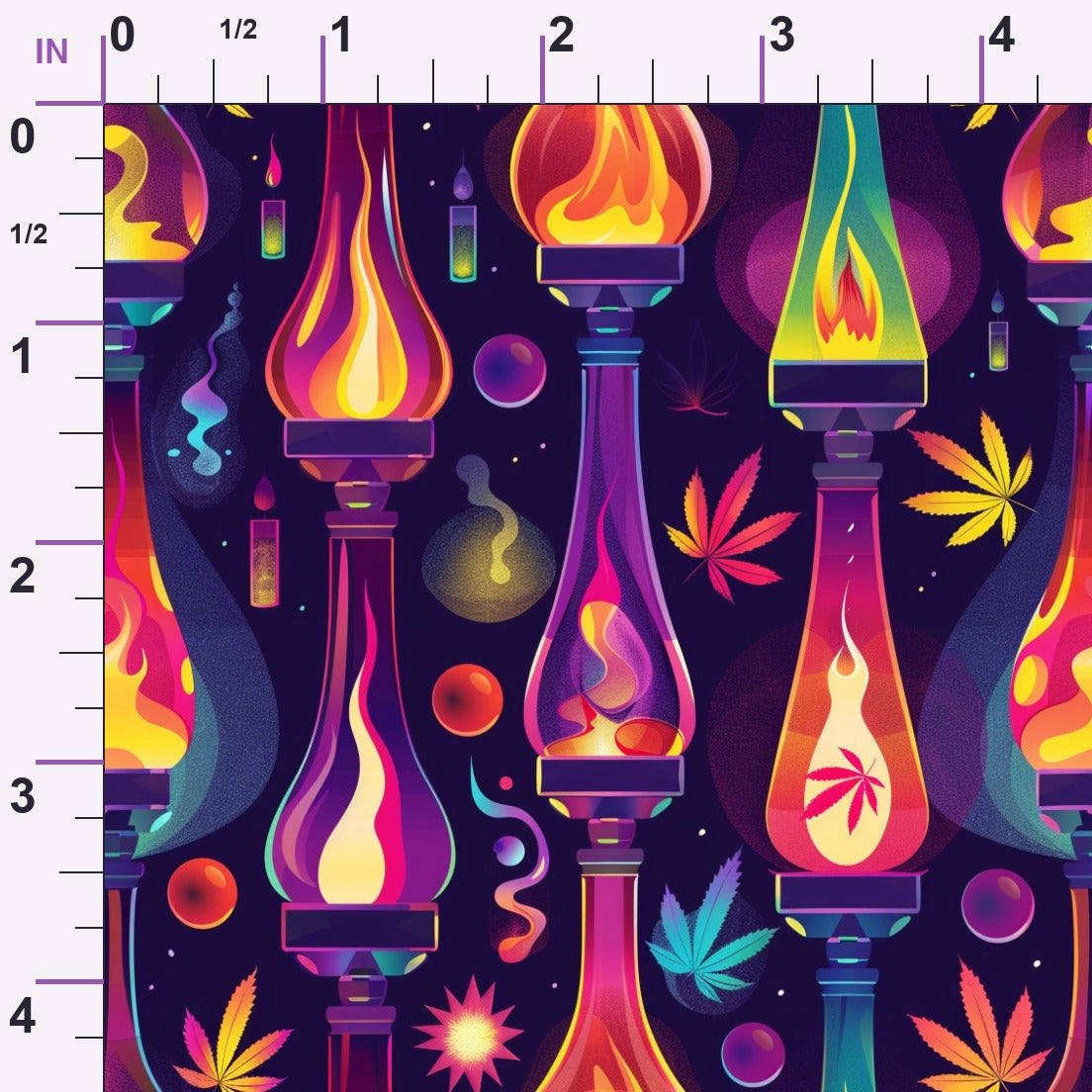 Psychedelic Glow Pattern 12 Minky Fabric