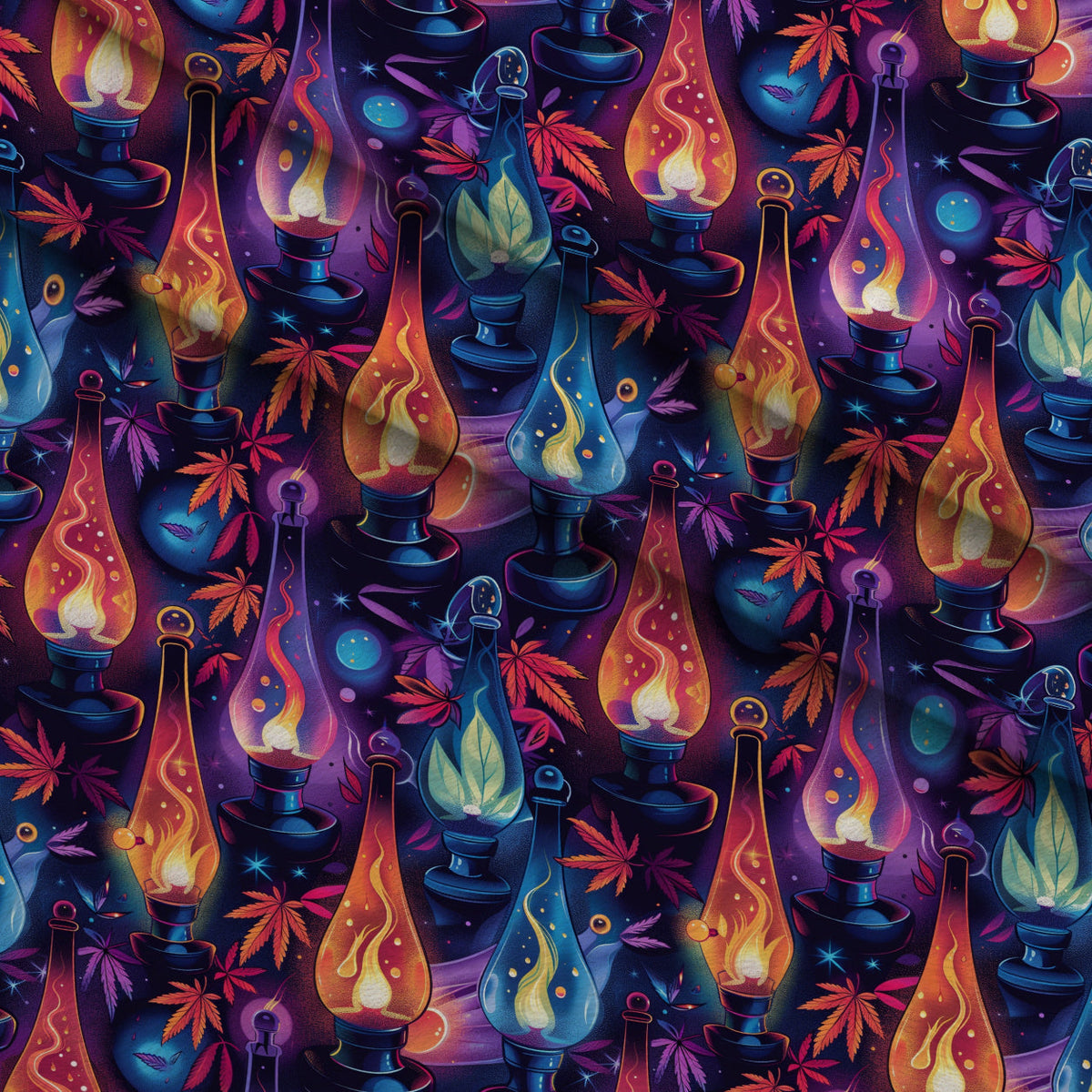 Psychedelic Glow Pattern 15 Minky Fabric