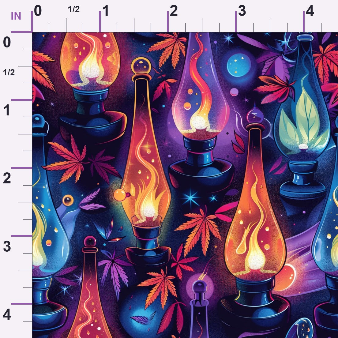Psychedelic Glow Pattern 15 Minky Fabric