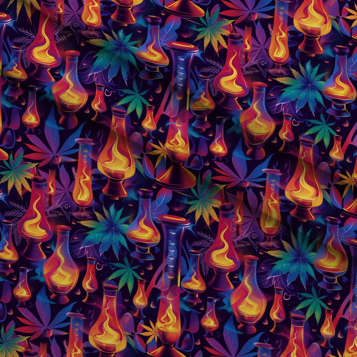 Psychedelic Glow Pattern 2 Minky Fabric