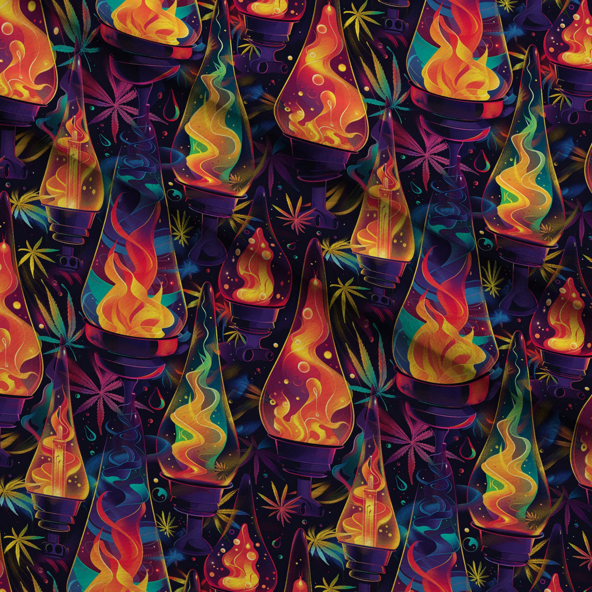 Psychedelic Glow Pattern 6 Minky Fabric