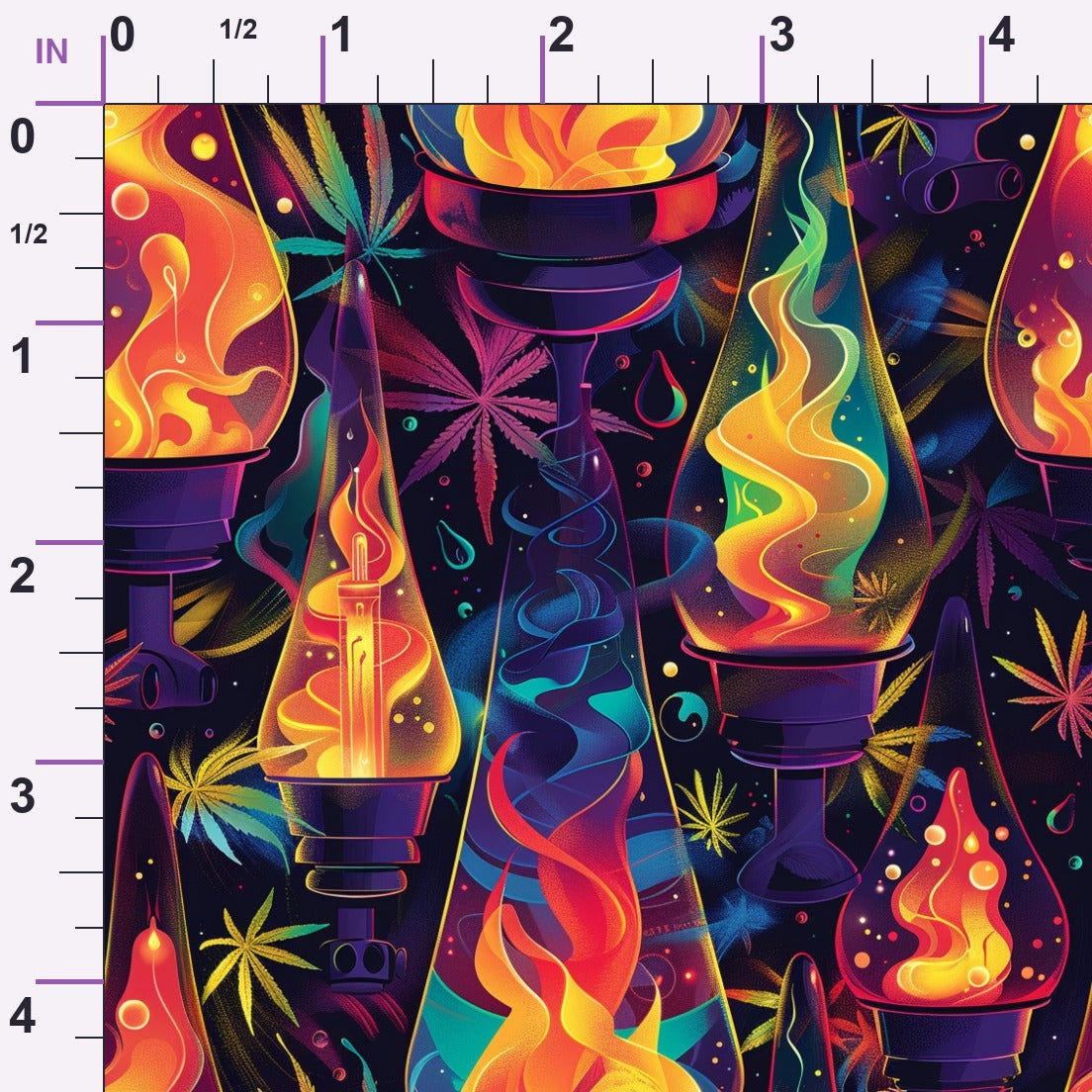 Psychedelic Glow Pattern 6 Minky Fabric