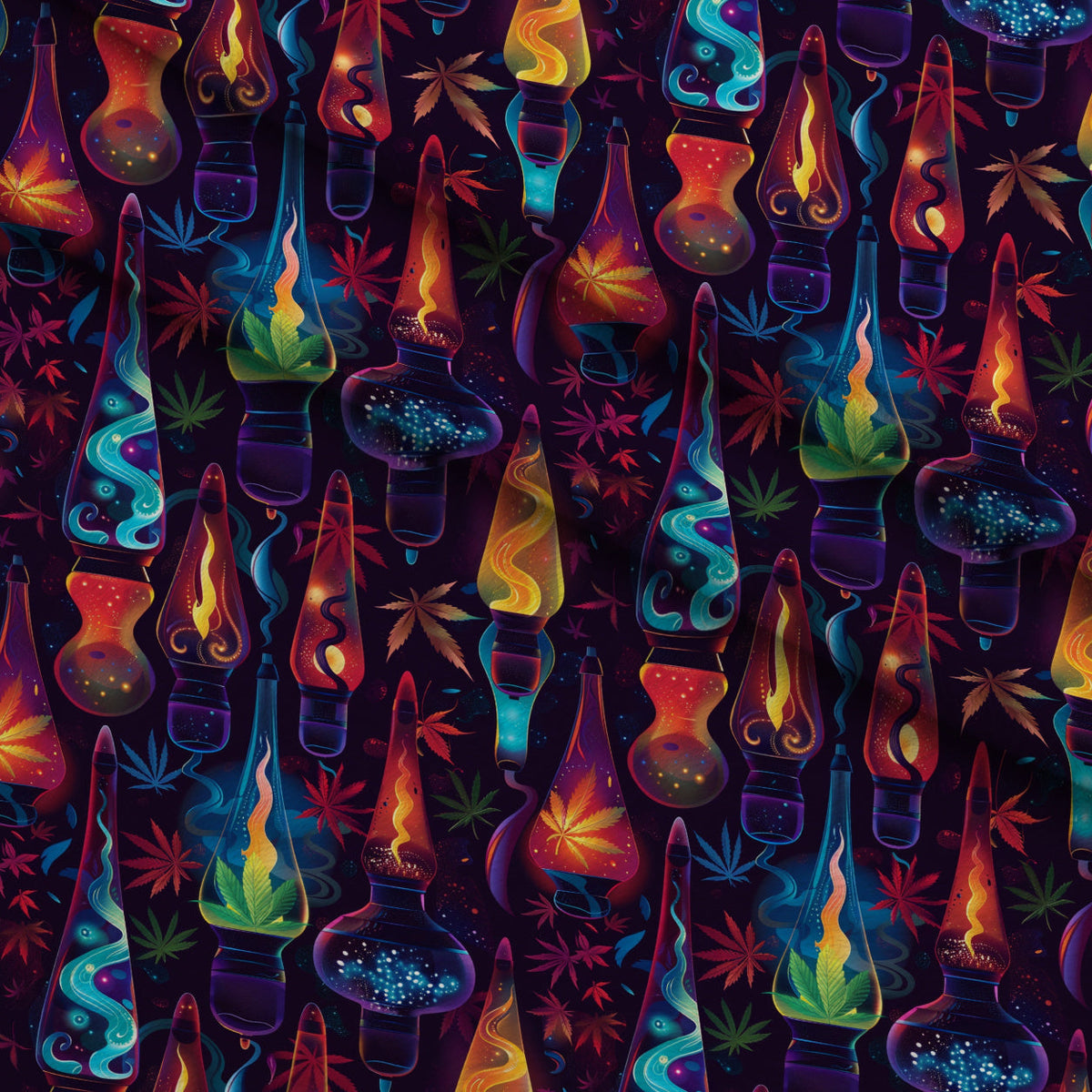 Psychedelic Glow Pattern 9 Minky Fabric