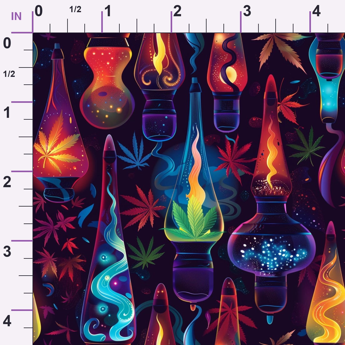 Psychedelic Glow Pattern 9 Minky Fabric