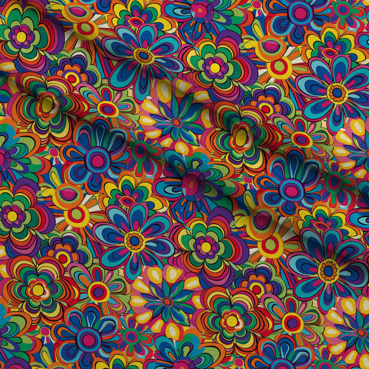 Psychedelic Petals Pattern 1 Minky Fabric