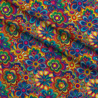 Psychedelic Petals Pattern 1 Minky Fabric
