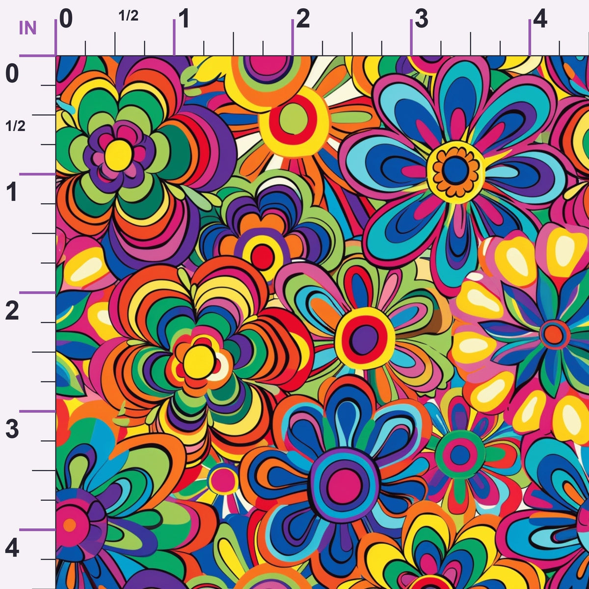 Psychedelic Petals Pattern 1 Minky Fabric