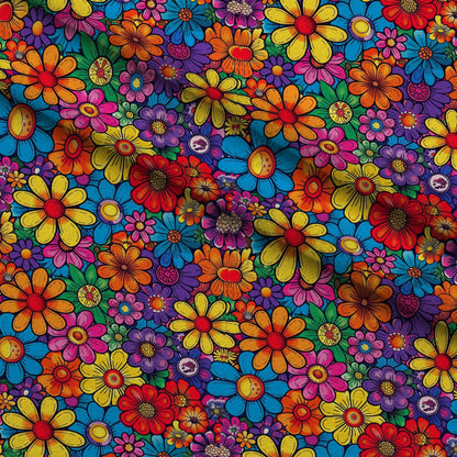 Psychedelic Petals Pattern 10 Minky Fabric
