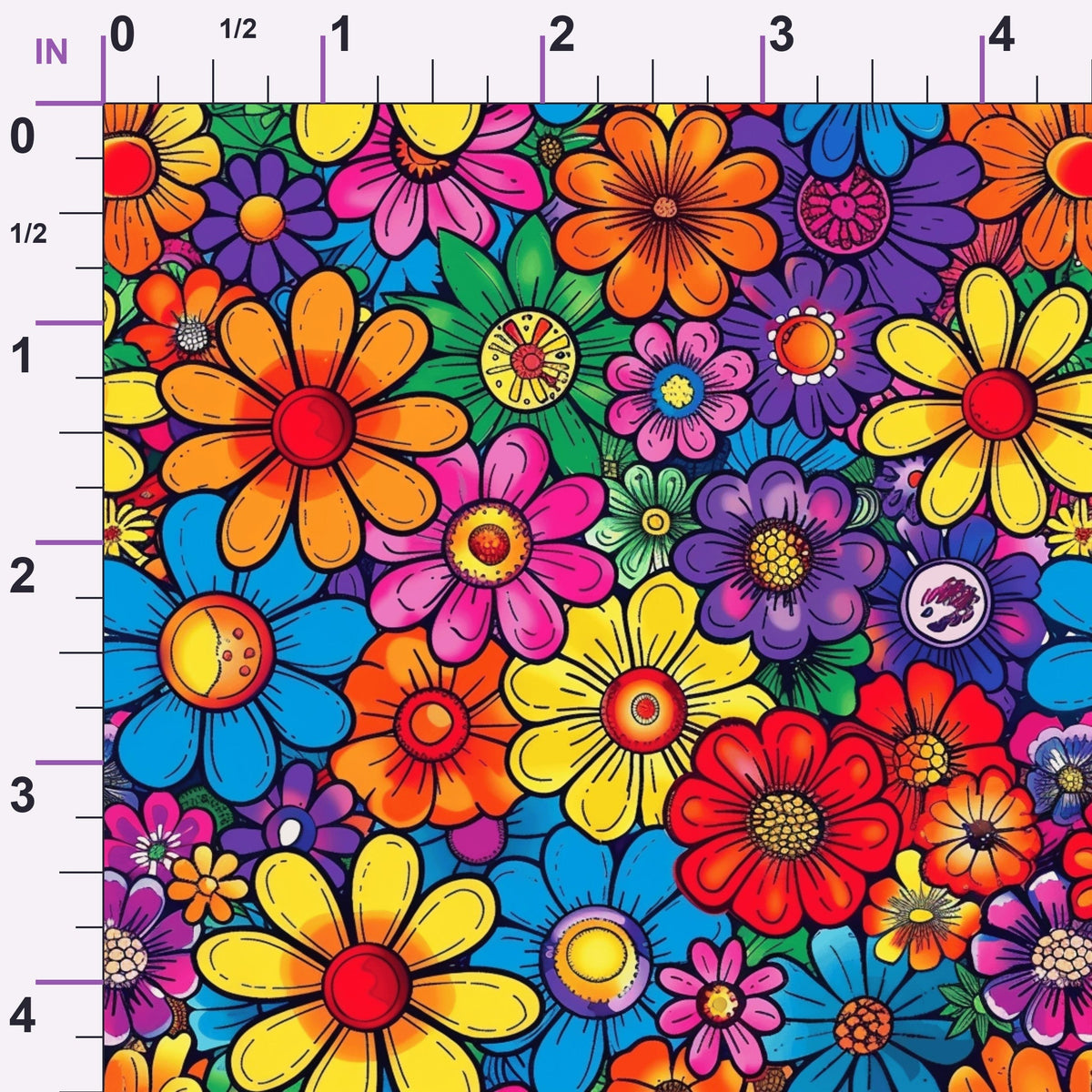Psychedelic Petals Pattern 10 Minky Fabric