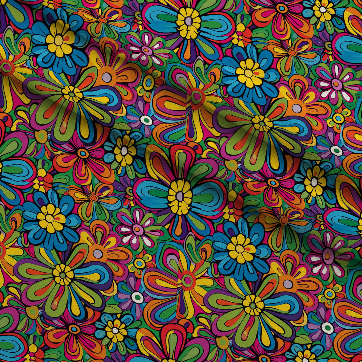 Psychedelic Petals Pattern 11 Minky Fabric