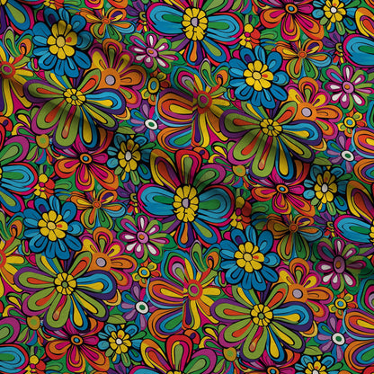 Psychedelic Petals Pattern 11 Minky Fabric