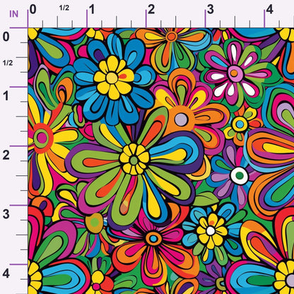 Psychedelic Petals Pattern 11 Minky Fabric