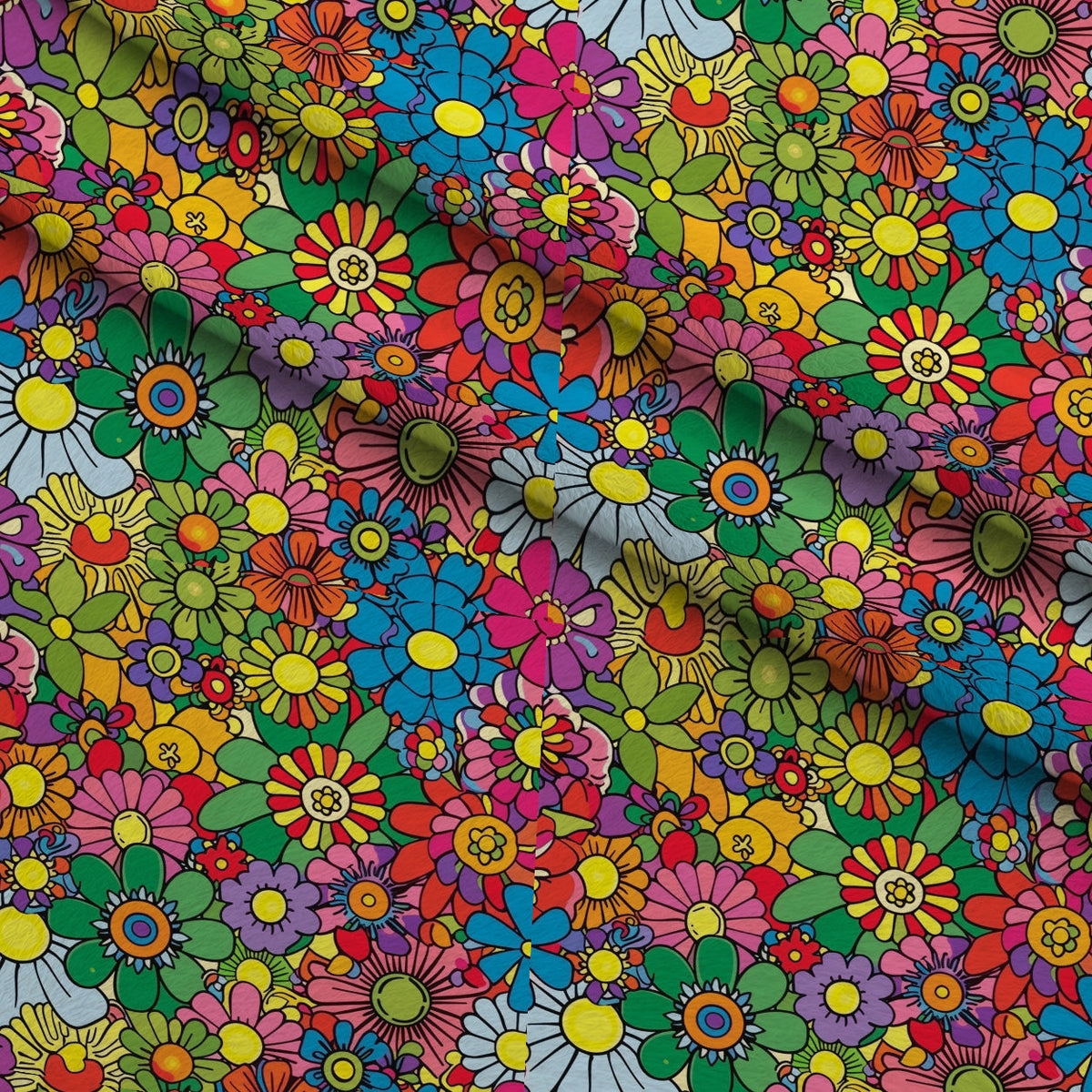 Psychedelic Petals Pattern 12 Minky Fabric