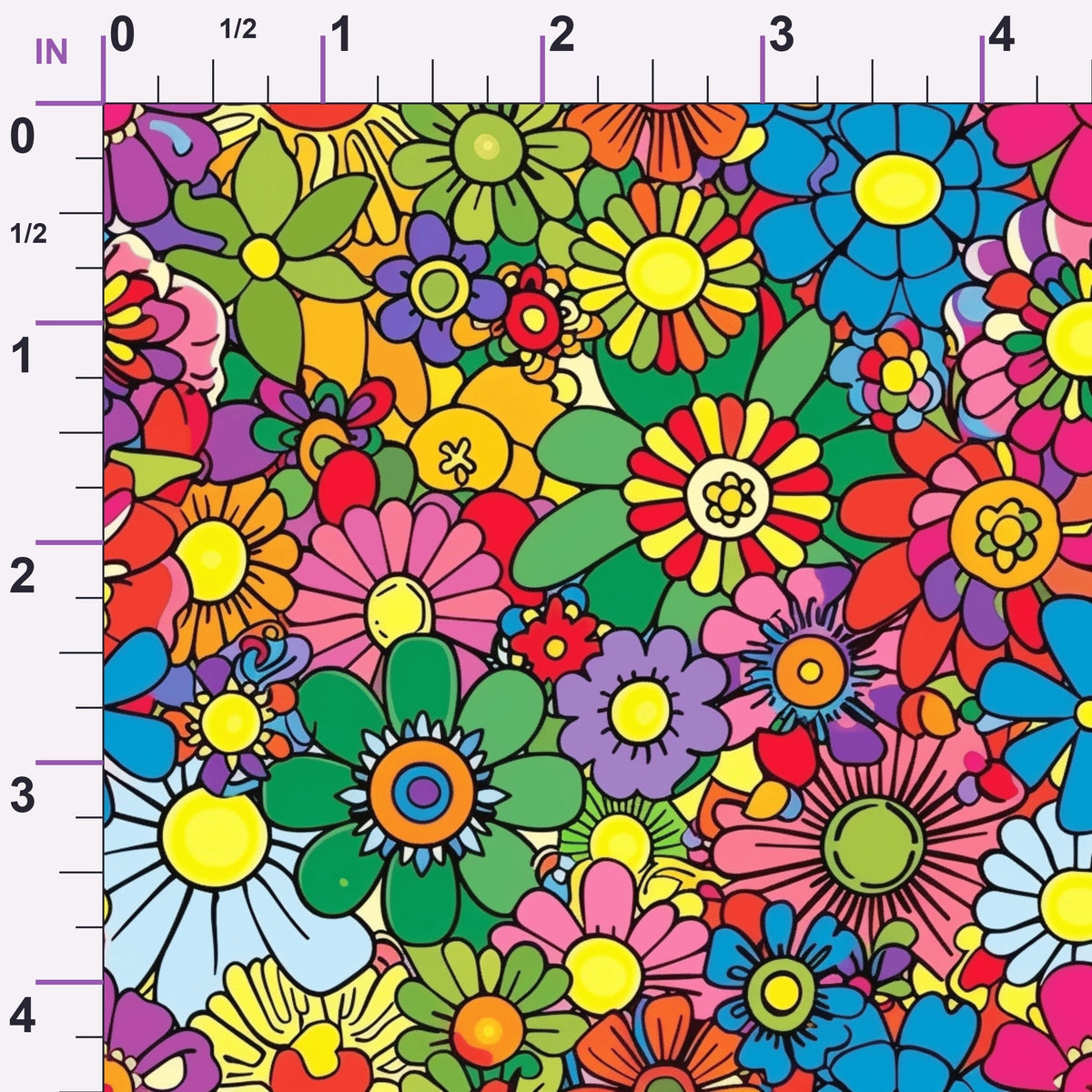 Psychedelic Petals Pattern 12 Minky Fabric