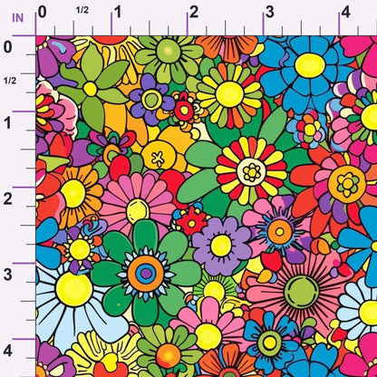 Psychedelic Petals Pattern 12 Minky Fabric