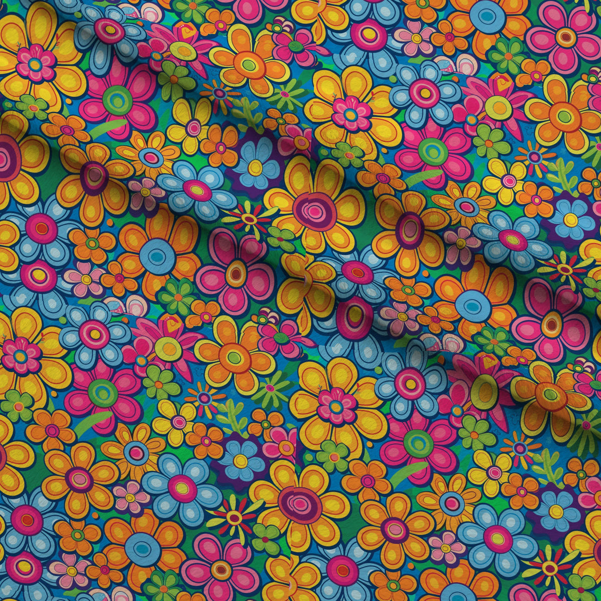 Psychedelic Petals Pattern 2 Minky Fabric