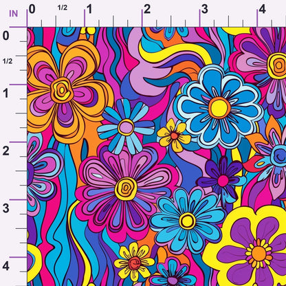 Psychedelic Petals Pattern 3 Minky Fabric