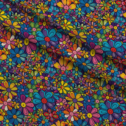 Psychedelic Petals Pattern 4 Minky Fabric