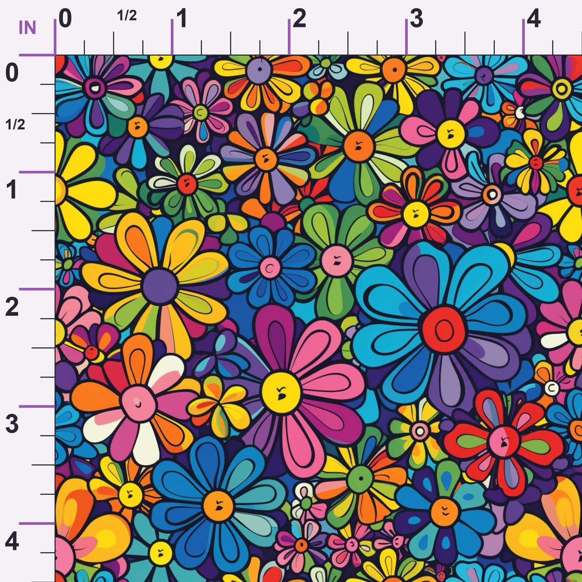 Psychedelic Petals Pattern 4 Minky Fabric
