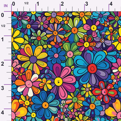 Psychedelic Petals Pattern 4 Minky Fabric