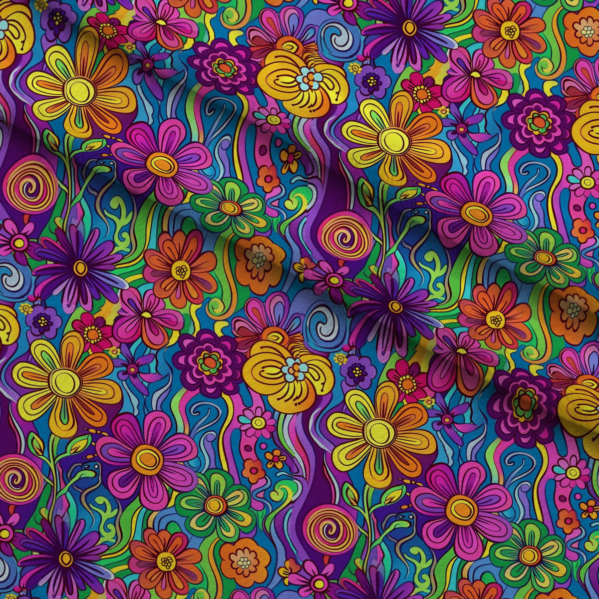 Psychedelic Petals Pattern 5 Minky Fabric