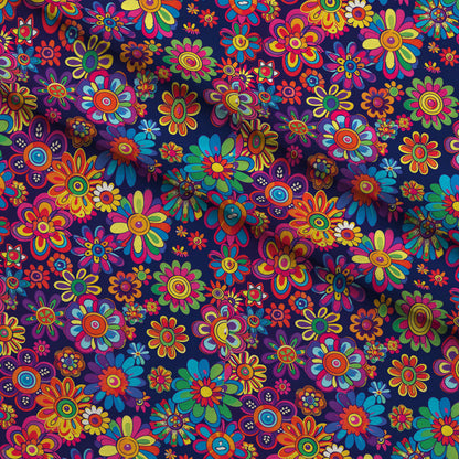 Psychedelic Petals Pattern 6 Minky Fabric