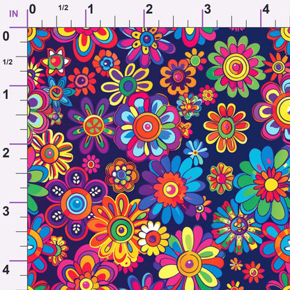 Psychedelic Petals Pattern 6 Minky Fabric