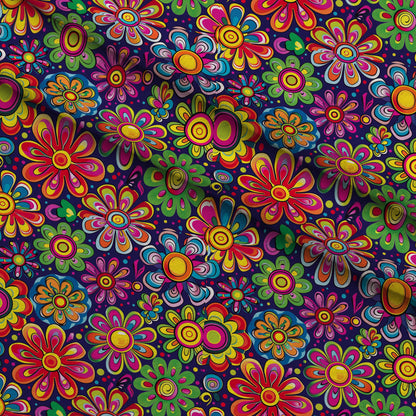 Psychedelic Petals Pattern 7 Minky Fabric