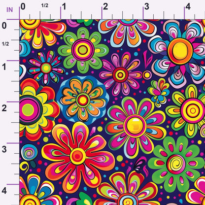 Psychedelic Petals Pattern 7 Minky Fabric