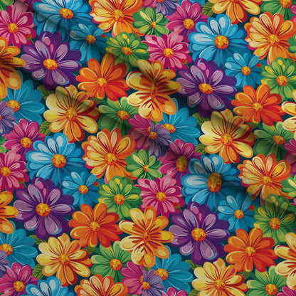 Psychedelic Petals Pattern 9 Minky Fabric
