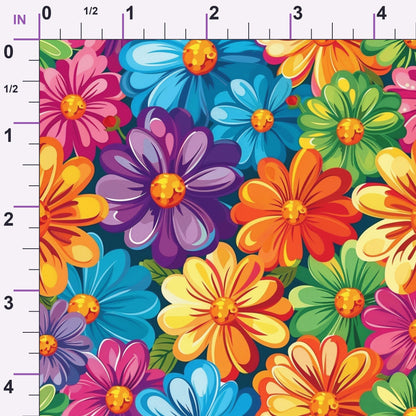 Psychedelic Petals Pattern 9 Minky Fabric