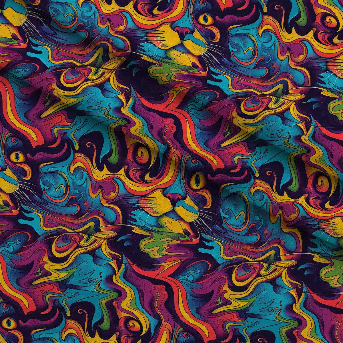 Psychedelic Whiskers Pattern 1 Minky Fabric