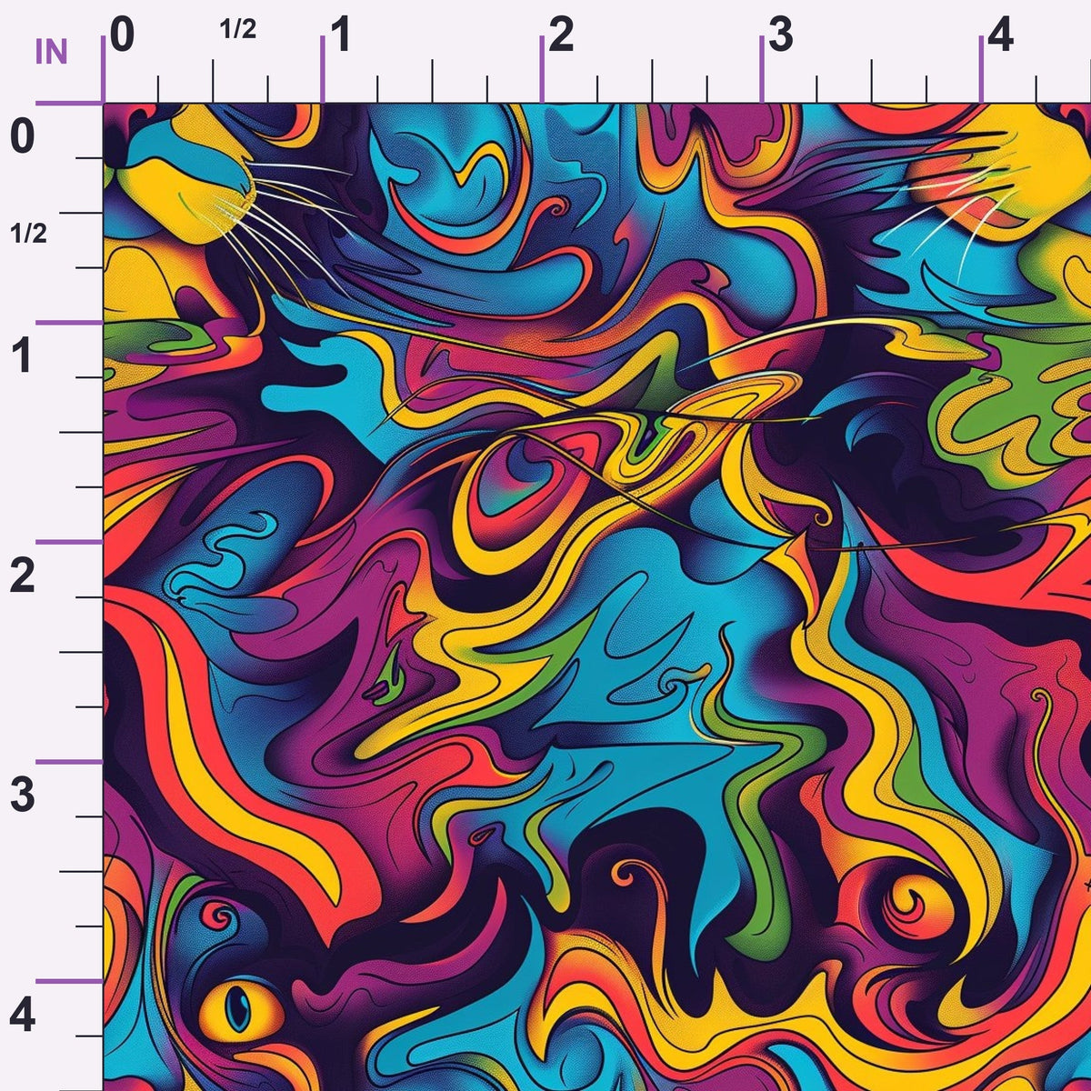 Psychedelic Whiskers Pattern 1 Minky Fabric