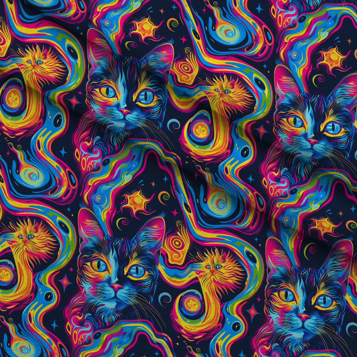 Psychedelic Whiskers Pattern 12 Minky Fabric