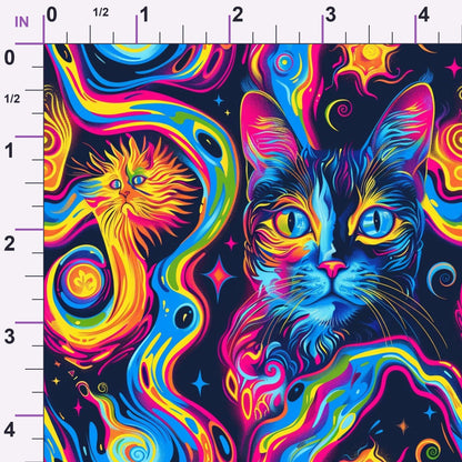 Psychedelic Whiskers Pattern 12 Minky Fabric