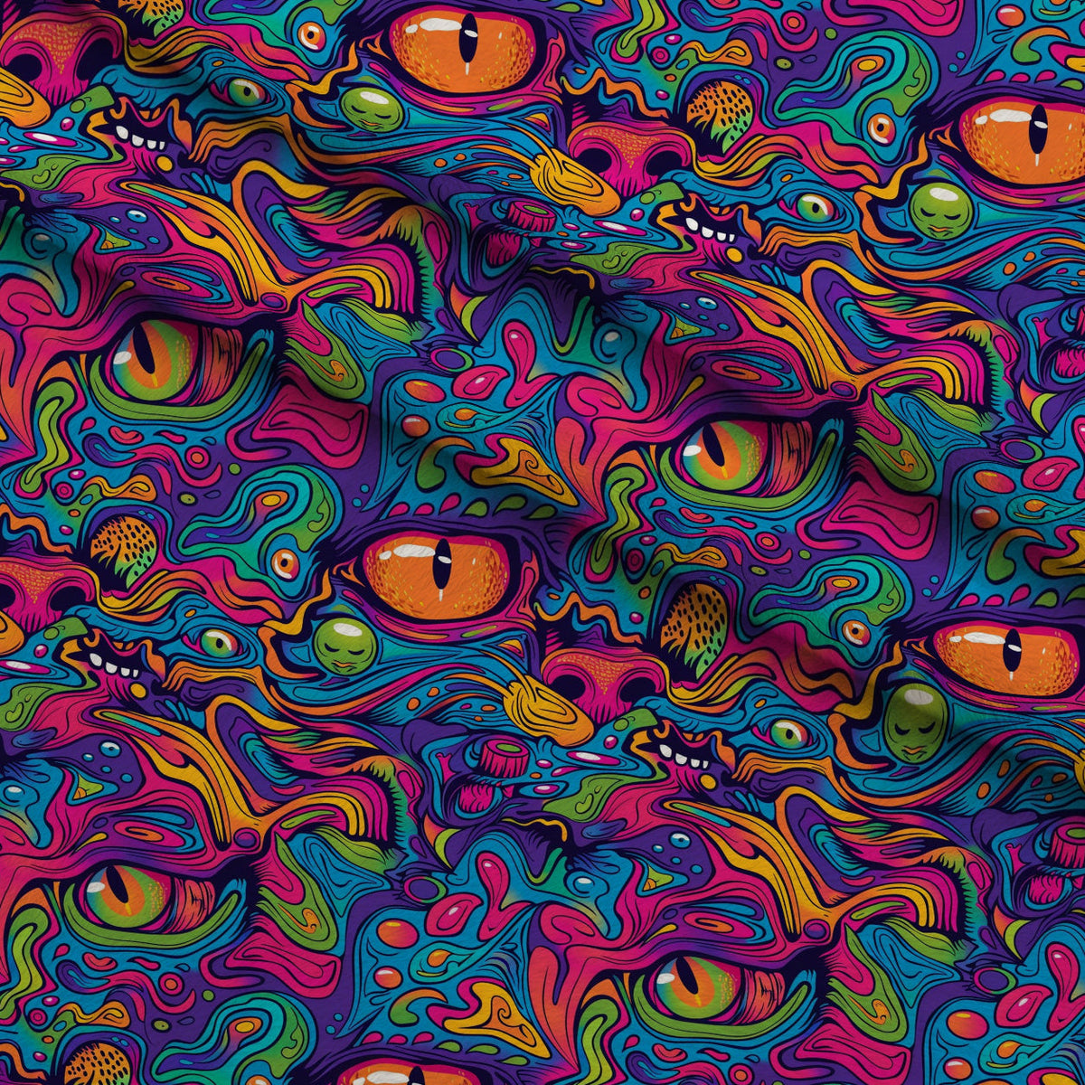 Psychedelic Whiskers Pattern 13 Minky Fabric