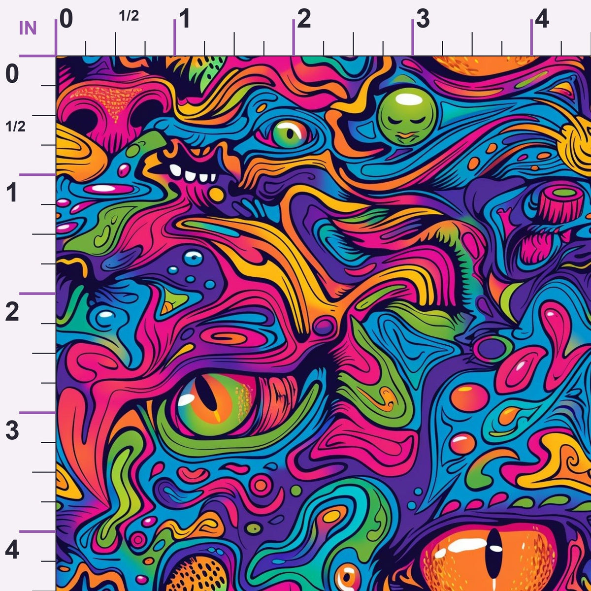 Psychedelic Whiskers Pattern 13 Minky Fabric