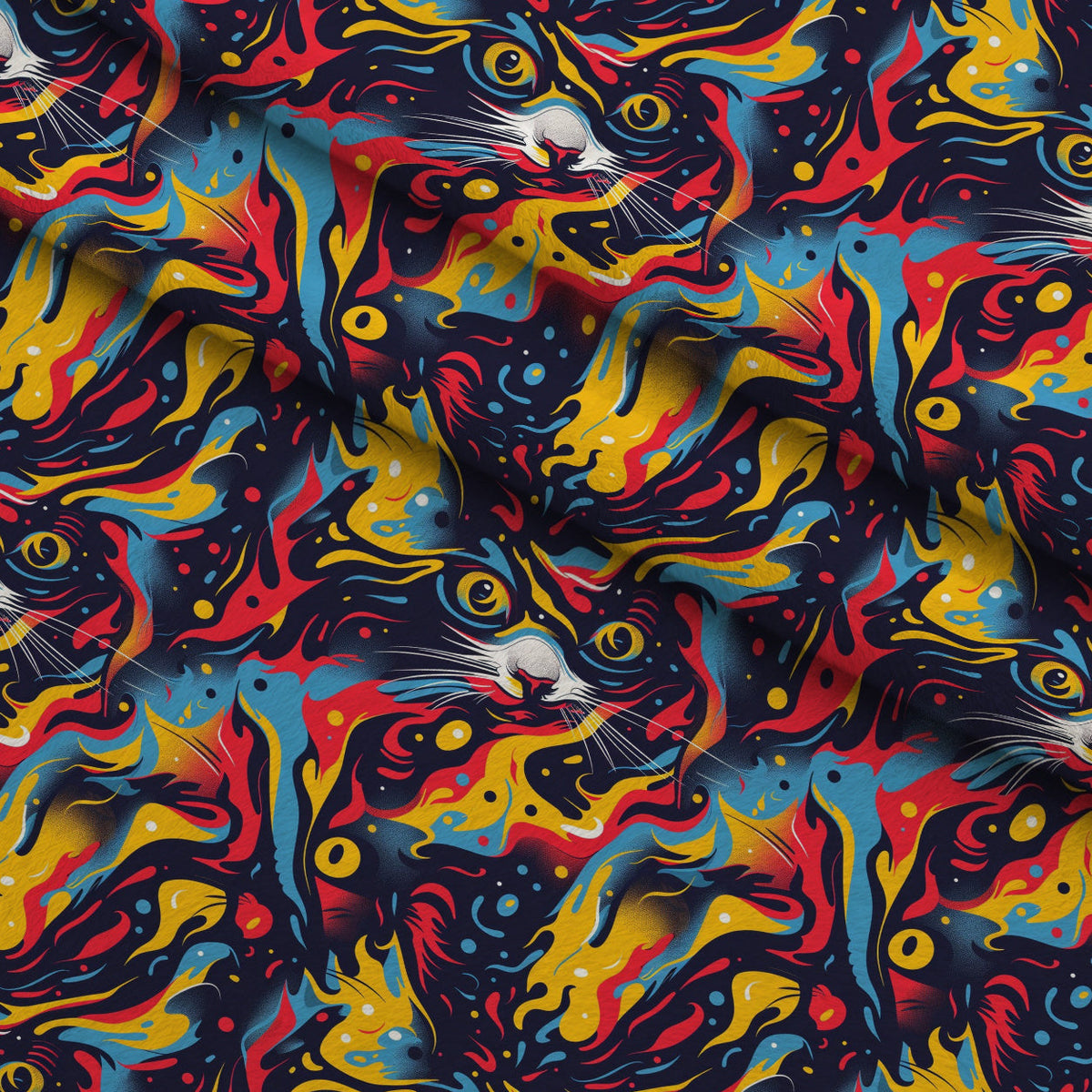 Psychedelic Whiskers Pattern 15 Minky Fabric