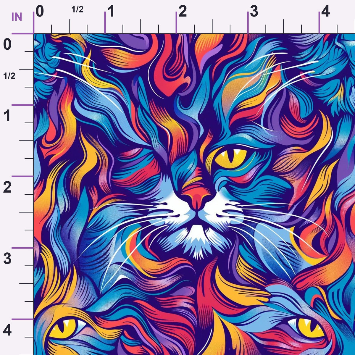 Psychedelic Whiskers Pattern 3 Minky Fabric