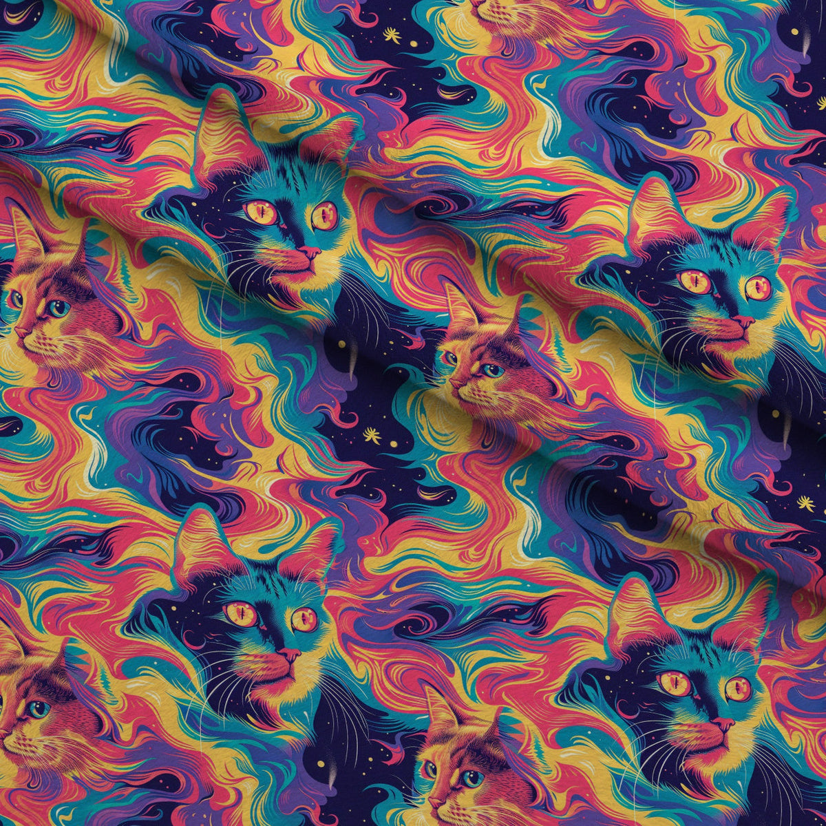 Psychedelic Whiskers Pattern 5 Minky Fabric