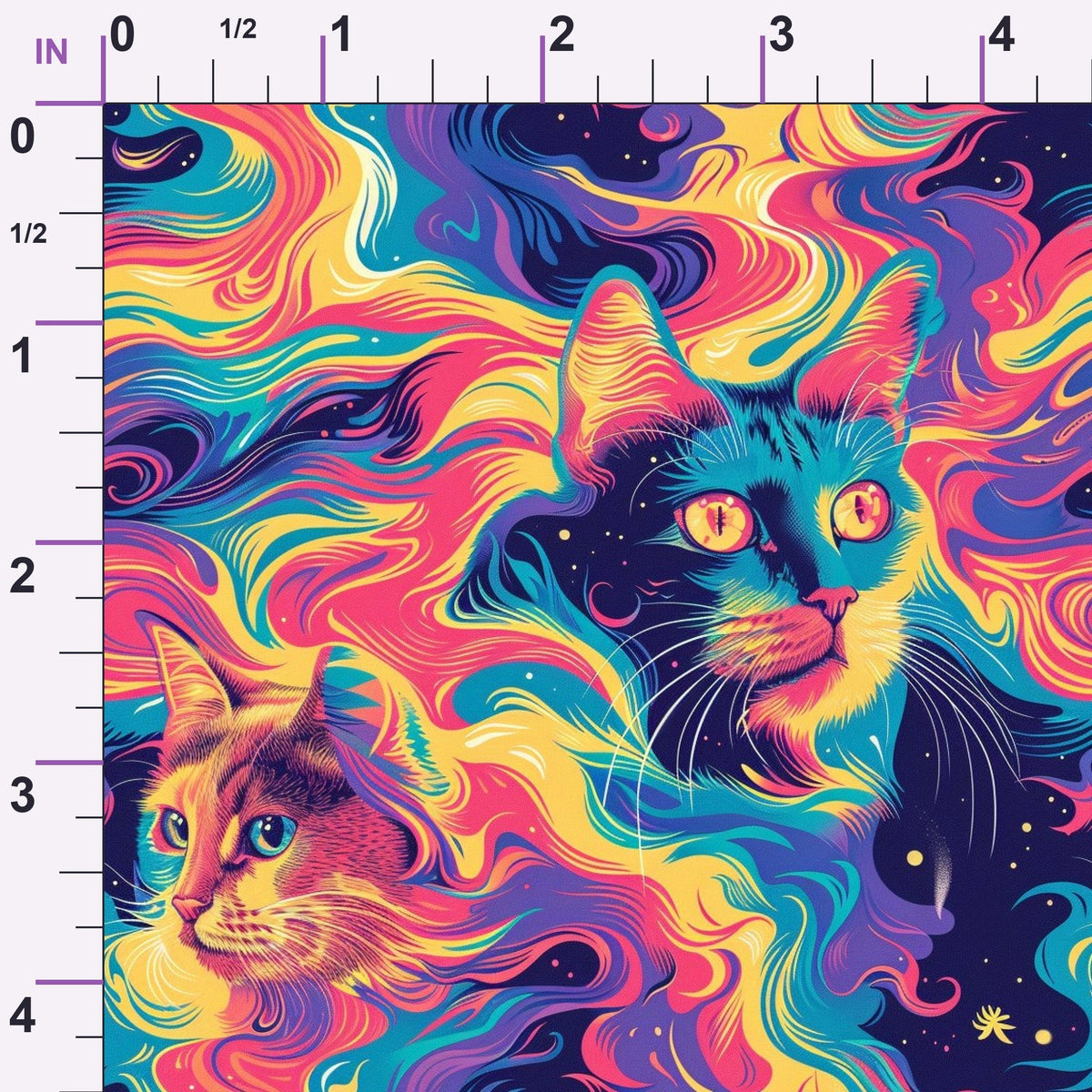 Psychedelic Whiskers Pattern 5 Minky Fabric